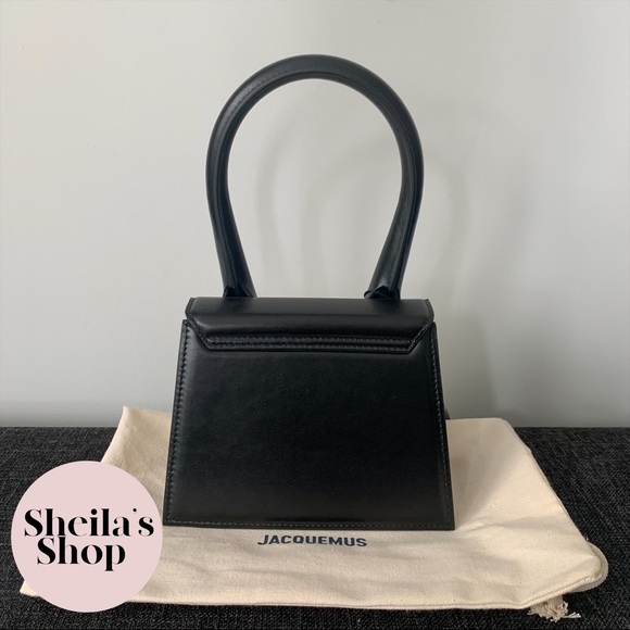 NWT Jacquemus Le Chiquito Moyen Medium Black Leather Top Handle Bag - Picture 3 of 9
